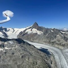 Flugwegposition um 14:13:09: Aufgenommen in der Nähe von Goms, Schweiz in 3390 Meter